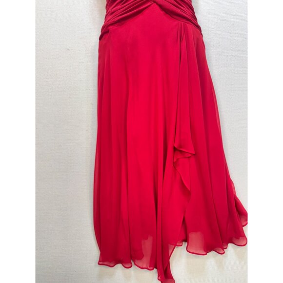 Sangria Women's Babydol Y2K Pencil Dress Stretch Size 6 Red Sleeveless Pleated - Picture 7 of 13